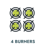 4 Burners