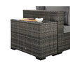 Flat Weave Jessica Corner Sofa With Corner Extension & End Tables - Mixed Grey/