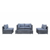 Flat Weave Modular Sofa Set With Storage - Mixed Grey/