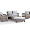 Santa Fe Two Seat Sofa Set With Two Armchairs, Bench & Coffee Table - Grey/