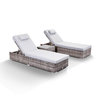 Creole Sun Lounger Set With Side Table - Grey/