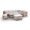 Catalina Corner Sofa Set With Rising Table, Bench & Stool - Brown/