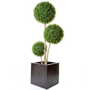 Artificial Triple Boxwood Ball Tree/