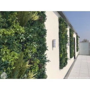 100x100cm Fire Retardant & UV Resistant Mixed Foliage Artificial Green Wall Panel/