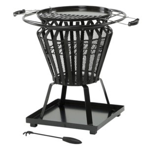 Signa Steel Basket Fire Pit & Cooking Grill/