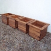 4pc Large Square Wooden Garden Planter Set/