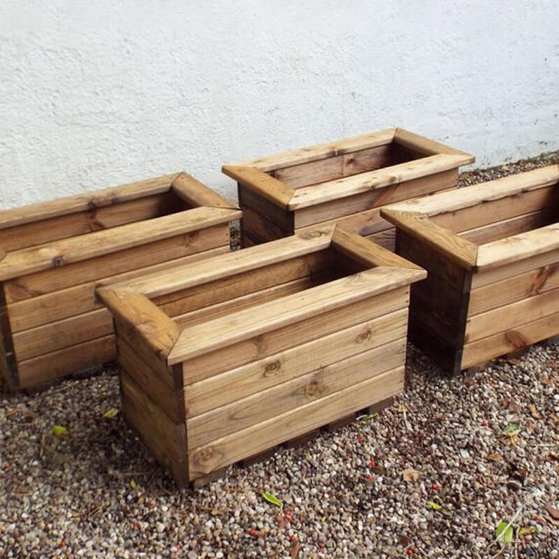 4pc Small Wooden Garden Trough Set/