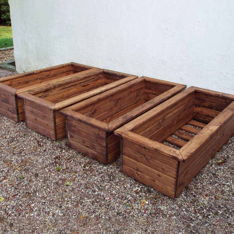 4pc Large Wooden Garden Trough Set/