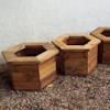 4pc Hex Wooden Garden Planter Set/