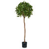 Artificial Bay Laurel Ball Tree 135cm with Natural Tree Trunk/