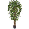 Artificial Ficus Liana Green 120cm with Natural Tree Trunk (Fire Retardant)/