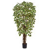 Artificial Ficus Liana Variegated 120cm with Natural Tree Trunk (Fire Retardant)/
