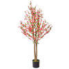 Artificial Cherry Blossom Pink 150cm with Natural Tree Trunk/