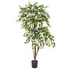 Artificial Flowering Boug White 180cm with Natural Tree Trunk/