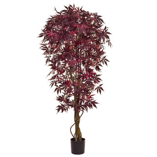 Artificial Japanese Maple Burgundy 150cm with Natural Tree Trunk (Fire Retardant)