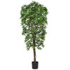 Artificial Japanese Maple Green 180cm with Natural Tree Trunk (Fire Retardant)/