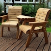 Golden Twin Wooden Garden Chair Companion Set - Angled/