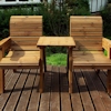 Golden Twin Wooden Garden Chair Companion Set - Straight/