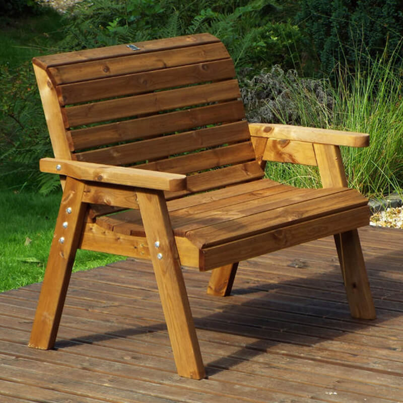 Golden Two Seater Wooden Garden Bench/