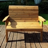 Golden Two Seater Wooden Garden Bench/