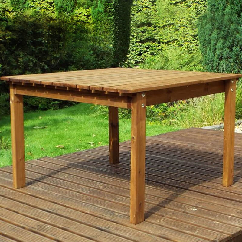 Golden Medium Square Wooden Garden Table (4 Seater)/