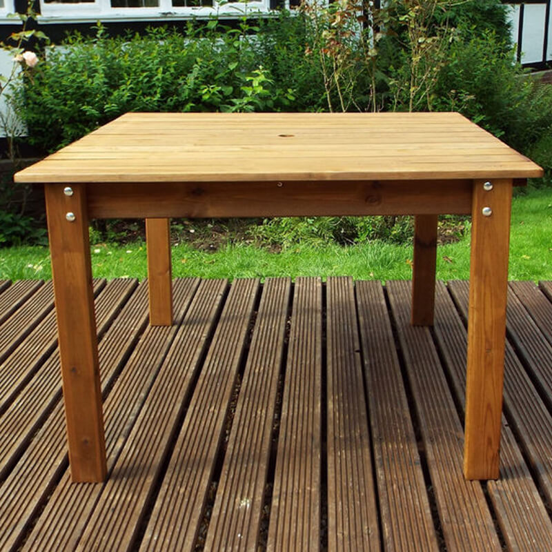 Golden Medium Square Wooden Garden Table (4 Seater) | Outdoor Style