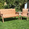 Four Seater Wooden Garden Furniture Companion Set - Angled/