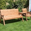 Four Seater Wooden Garden Furniture Companion Set - Straight/