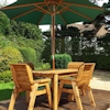 Four Seater Rectangular Garden Table Dining Set with Green Cushions/