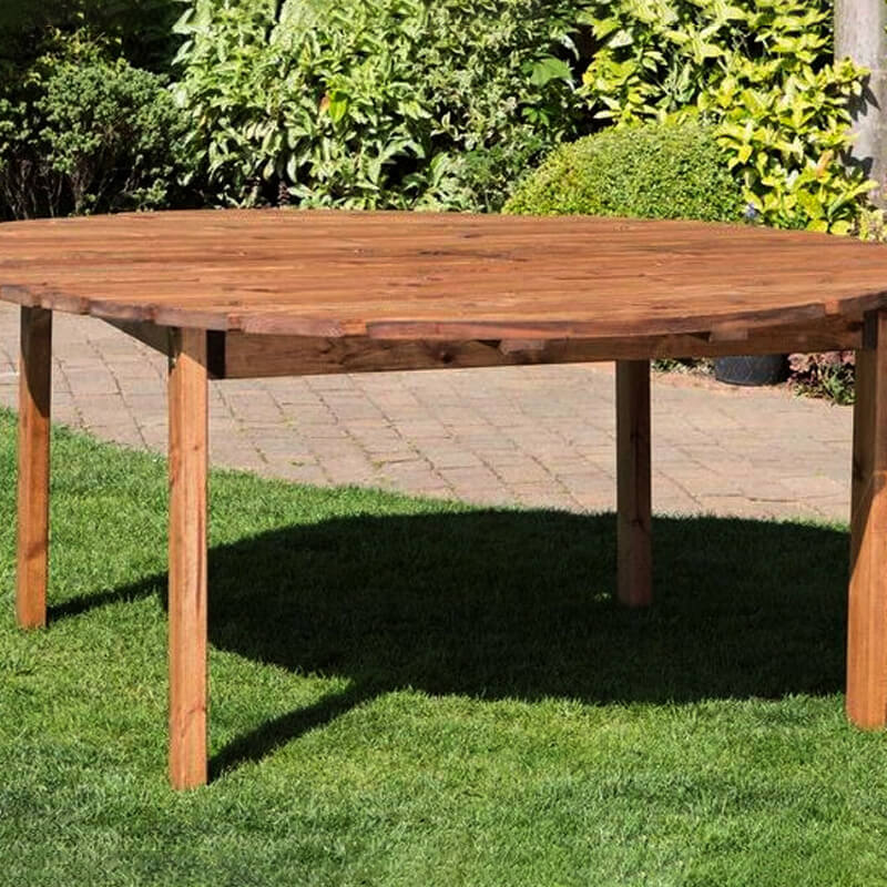 Large Circular Wooden Garden Table (8 Seater)/