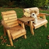 Kids 3 Seater Wooden Garden Companion Set with Straight Tray/