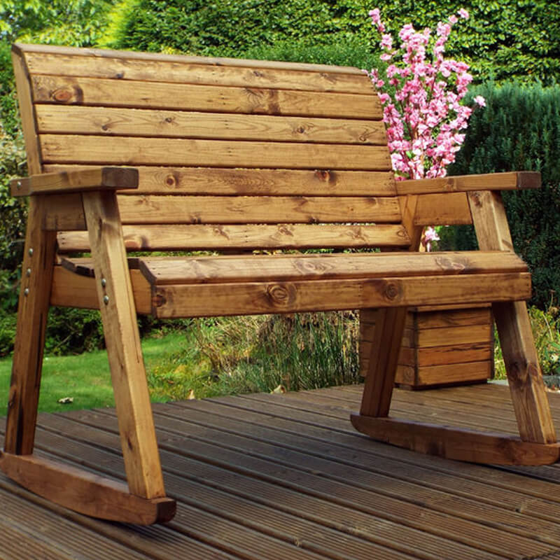 Wooden Garden Bench Rocker/