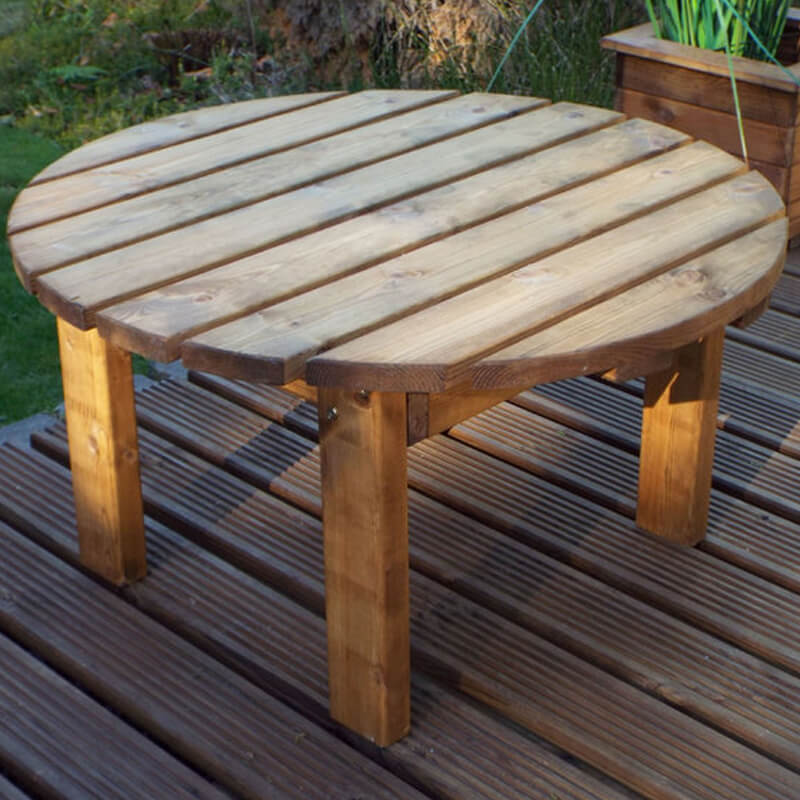 Circular Outdoor Wooden Coffee Table/
