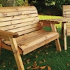 Twin Wooden Garden Bench Set - Angled/