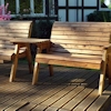 Twin Wooden Garden Bench Set - Straight/
