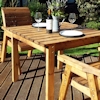 Two Seater Wooden Garden Table Set with Burgundy Cushions/
