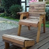 One Seater Wooden Garden Lounger/