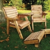 Deluxe Wooden Garden Lounger Set - Angled/
