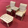 Twin Companion Wooden Outdoor Furniture Set - Straight/