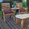 Twin Companion Wooden Outdoor Furniture Set - Straight/