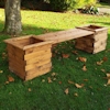Deluxe Wooden Garden Planter Bench with Green Cushion/