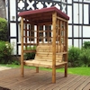 Bramham Two Seater Wooden Garden Arbour - Burgundy/