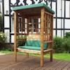 Bramham Two Seater Wooden Garden Arbour - Green/