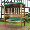 Bramham Three Seater Wooden Garden Arbour - Green/