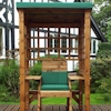 Wentworth Single Seat Wooden Garden Arbour - Green/