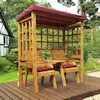 Henley Twin Seat Wooden Garden Arbour - Burgundy/