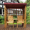 Henley Twin Seat Wooden Garden Arbour - Burgundy/