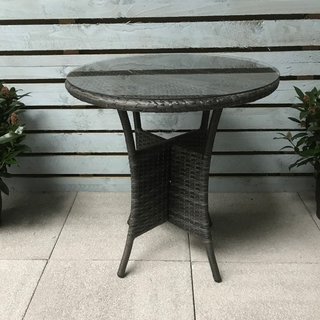 Flat Weave Bistro Table 70cm - Mixed Grey