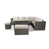 Catalina Corner Sofa Set With Rising Table, Bench & Stool - Grey/