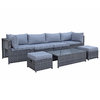 Flat Weave Modular Sofa Set With Storage - Mixed Grey/